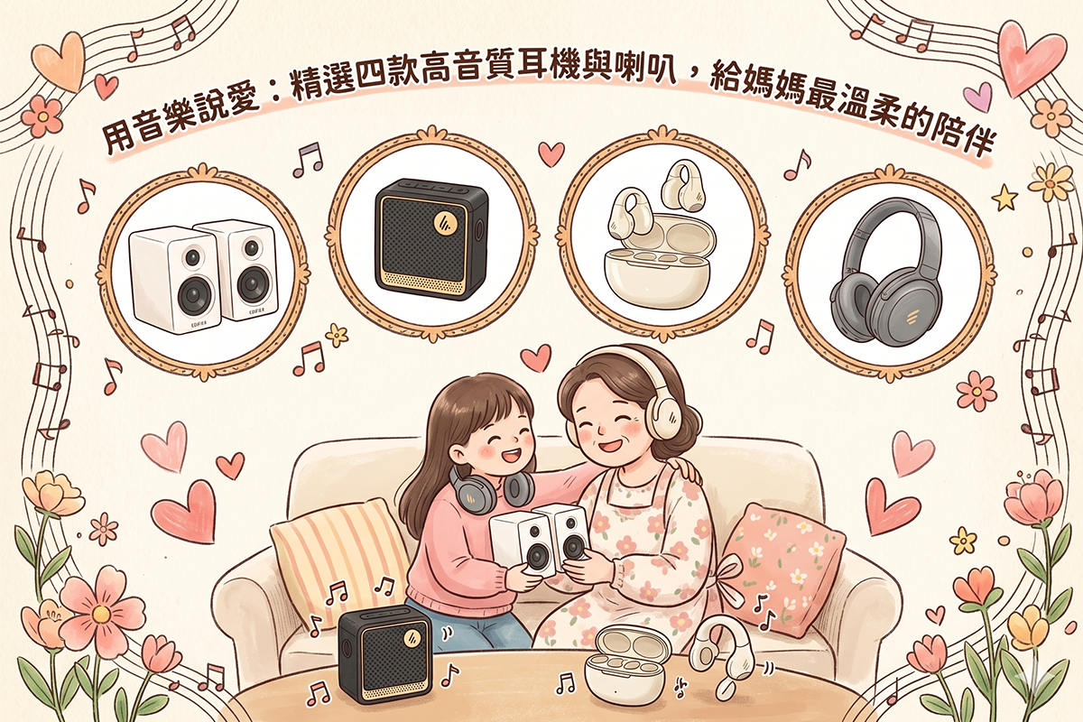 用音樂說愛：精選四款高音質耳機與喇叭，給媽媽最溫柔的陪伴