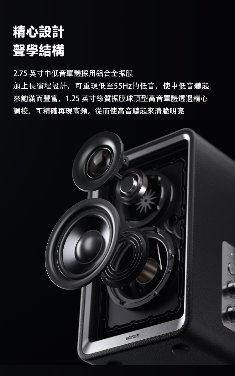  Edifier QR65 有源监听音箱带 65W GaN 快速充电器功能70W RMS 蓝牙电脑音箱带高保真 24bit 无线音频、低音炮输出和灯光效果(白色)